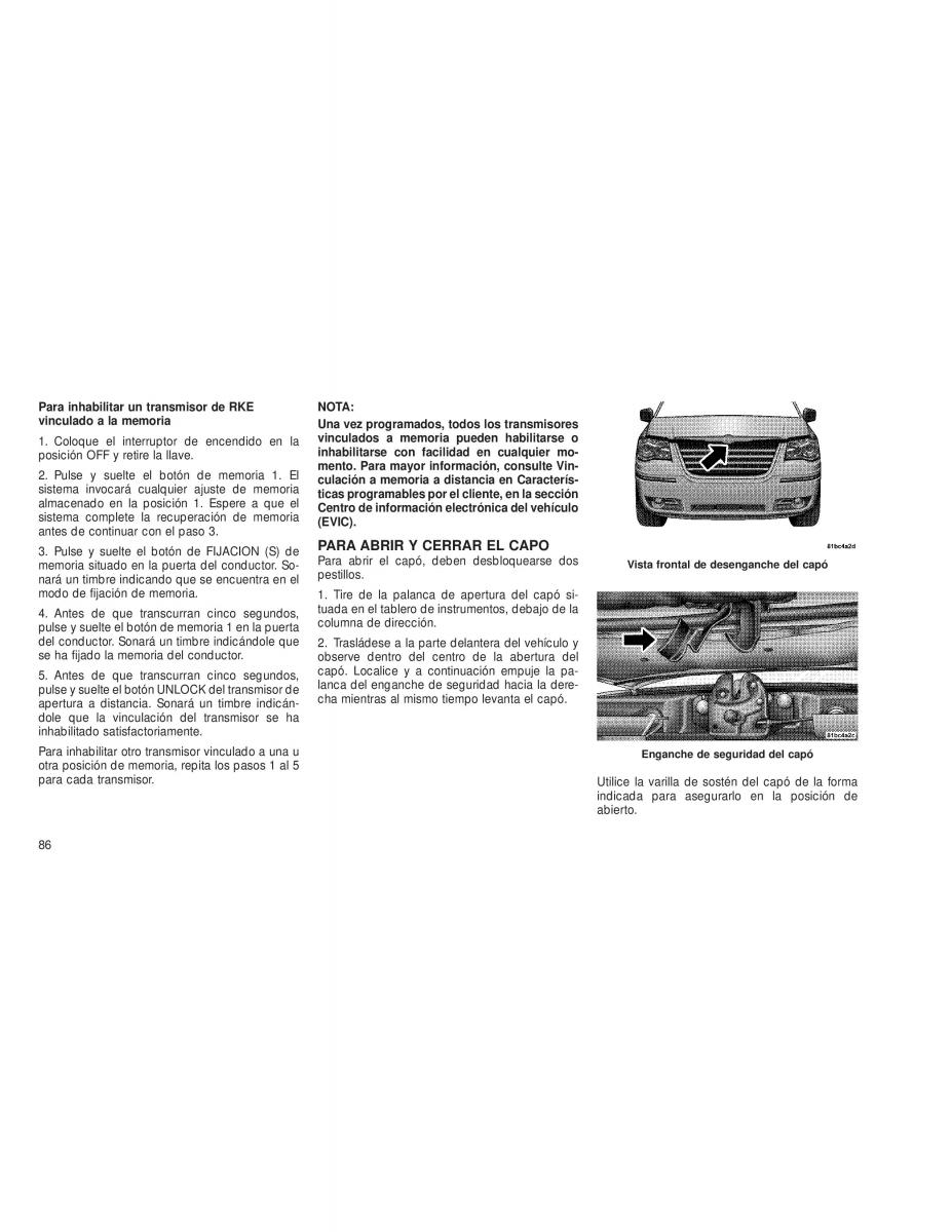 Chrysler Voyager V 5 Town and Country Lancia Voyager manual del propietario / page 89