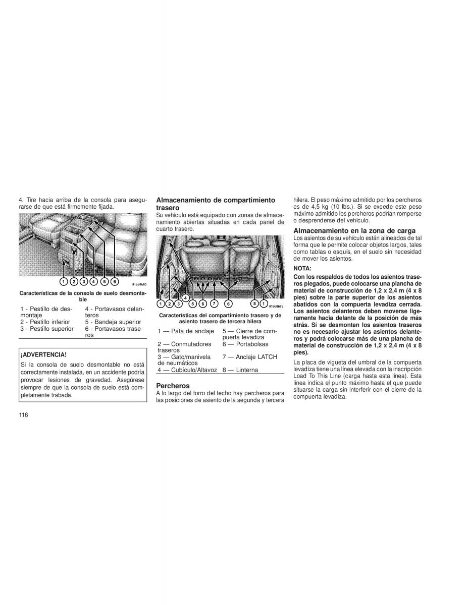 Chrysler Voyager V 5 Town and Country Lancia Voyager manual del propietario / page 119