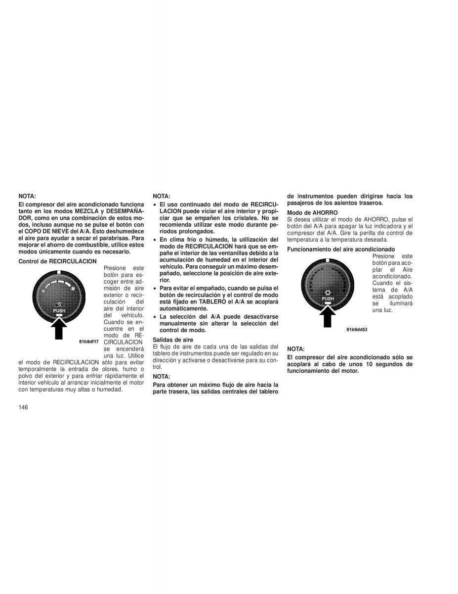 Chrysler Voyager V 5 Town and Country Lancia Voyager manual del propietario / page 149