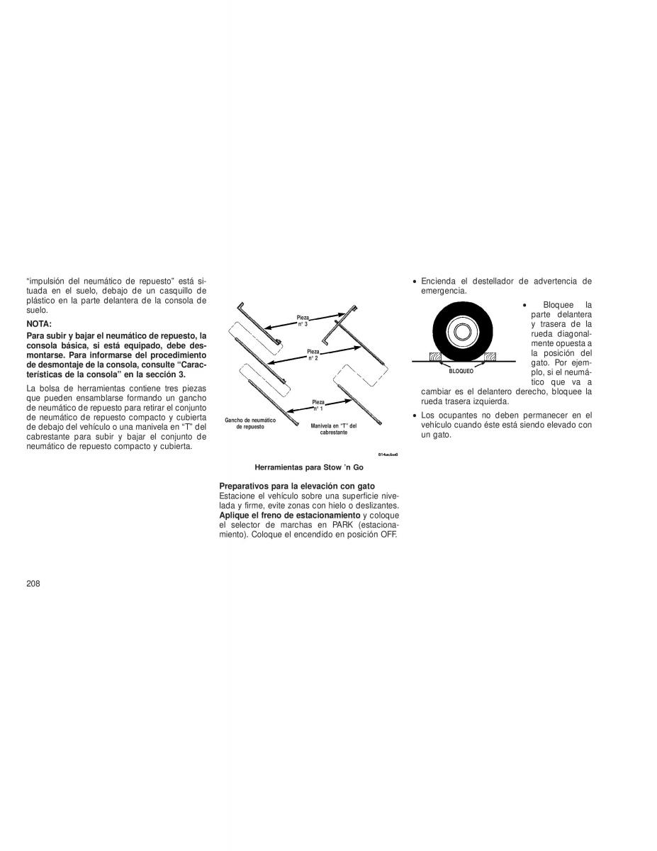 Chrysler Voyager V 5 Town and Country Lancia Voyager manual del propietario / page 211