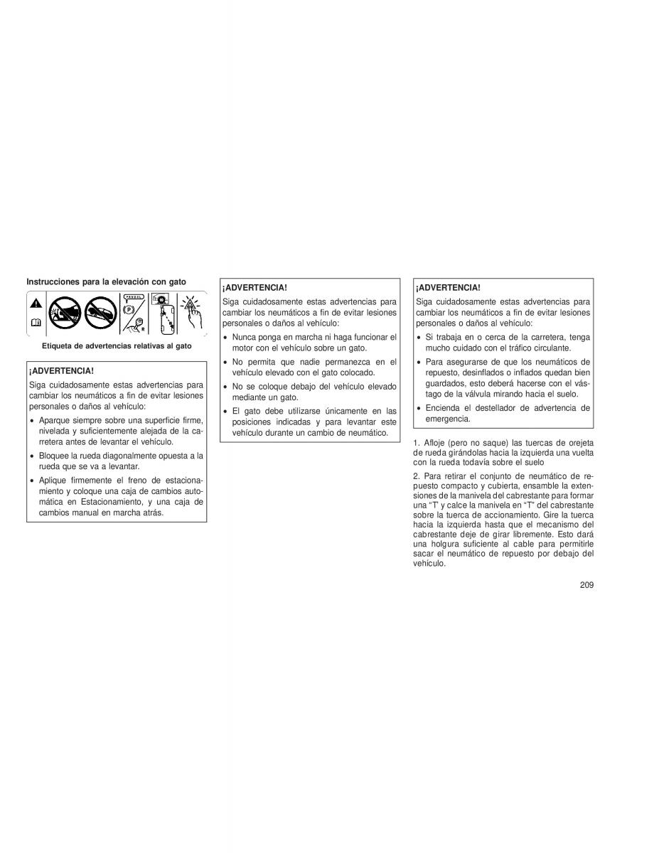 Chrysler Voyager V 5 Town and Country Lancia Voyager manual del propietario / page 212