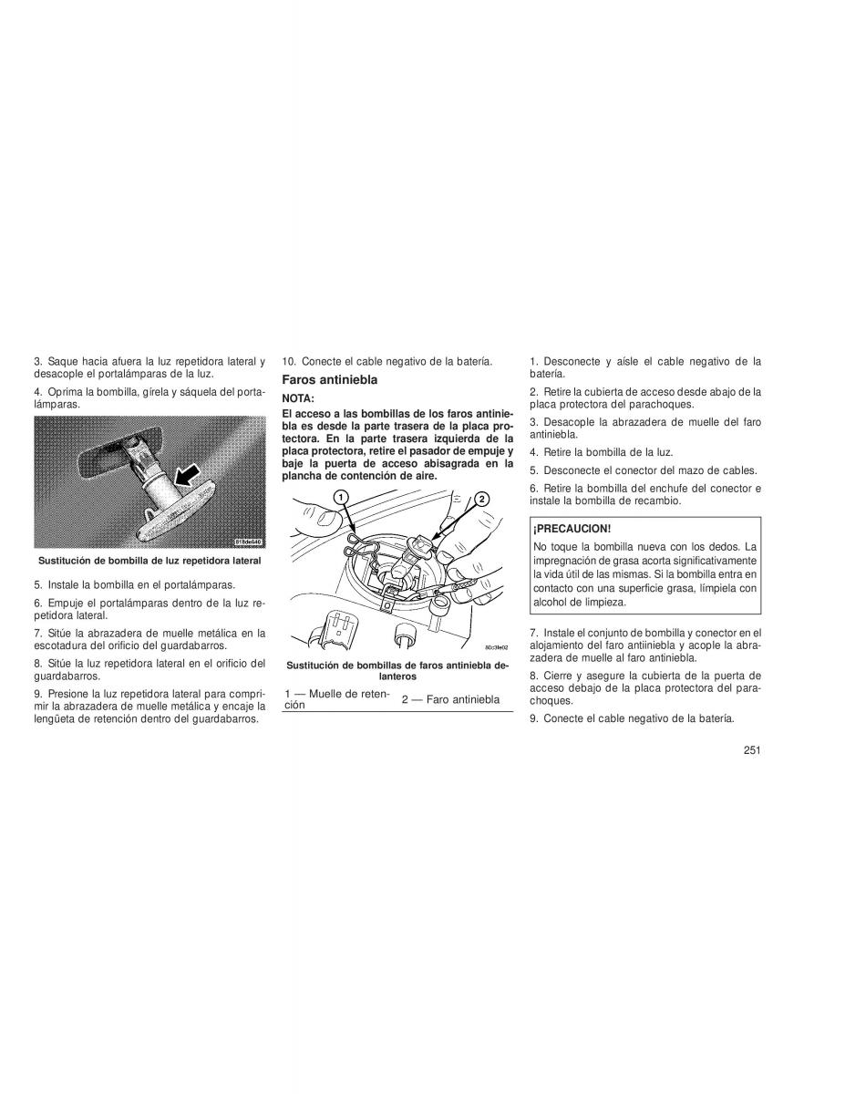 Chrysler Voyager V 5 Town and Country Lancia Voyager manual del propietario / page 254