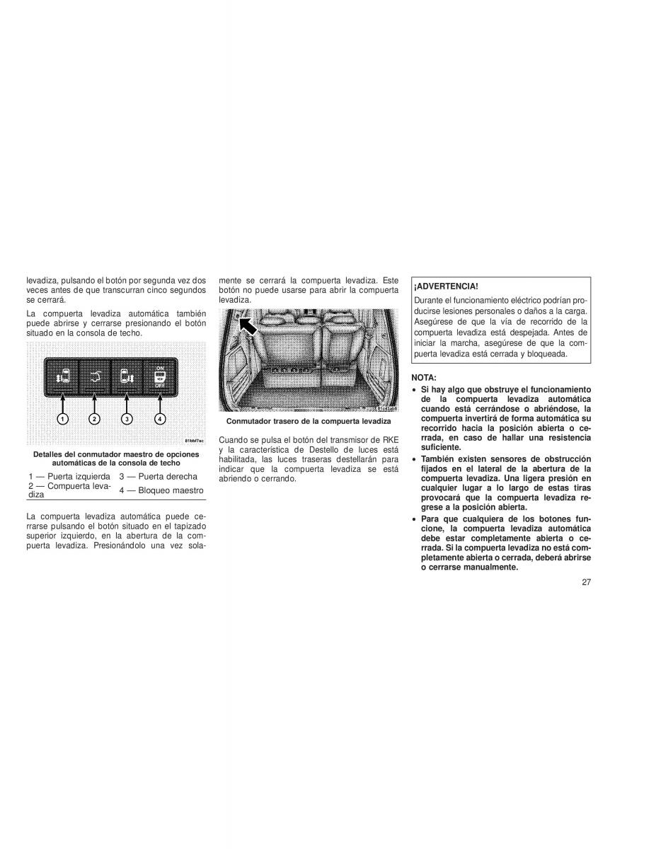 Chrysler Voyager V 5 Town and Country Lancia Voyager manual del propietario / page 30