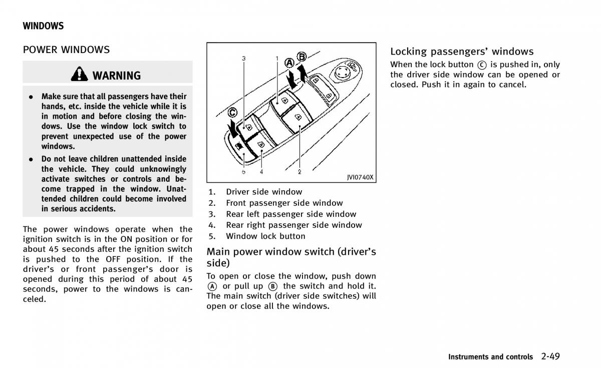 Infiniti Q50 owners manual / page 124