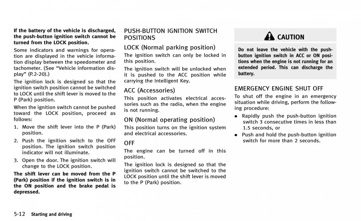 Infiniti Q50 owners manual / page 183