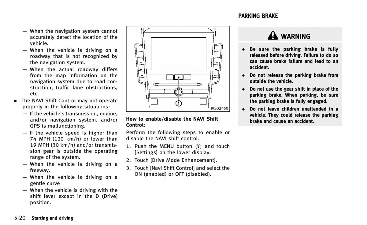 Infiniti Q50 owners manual / page 191