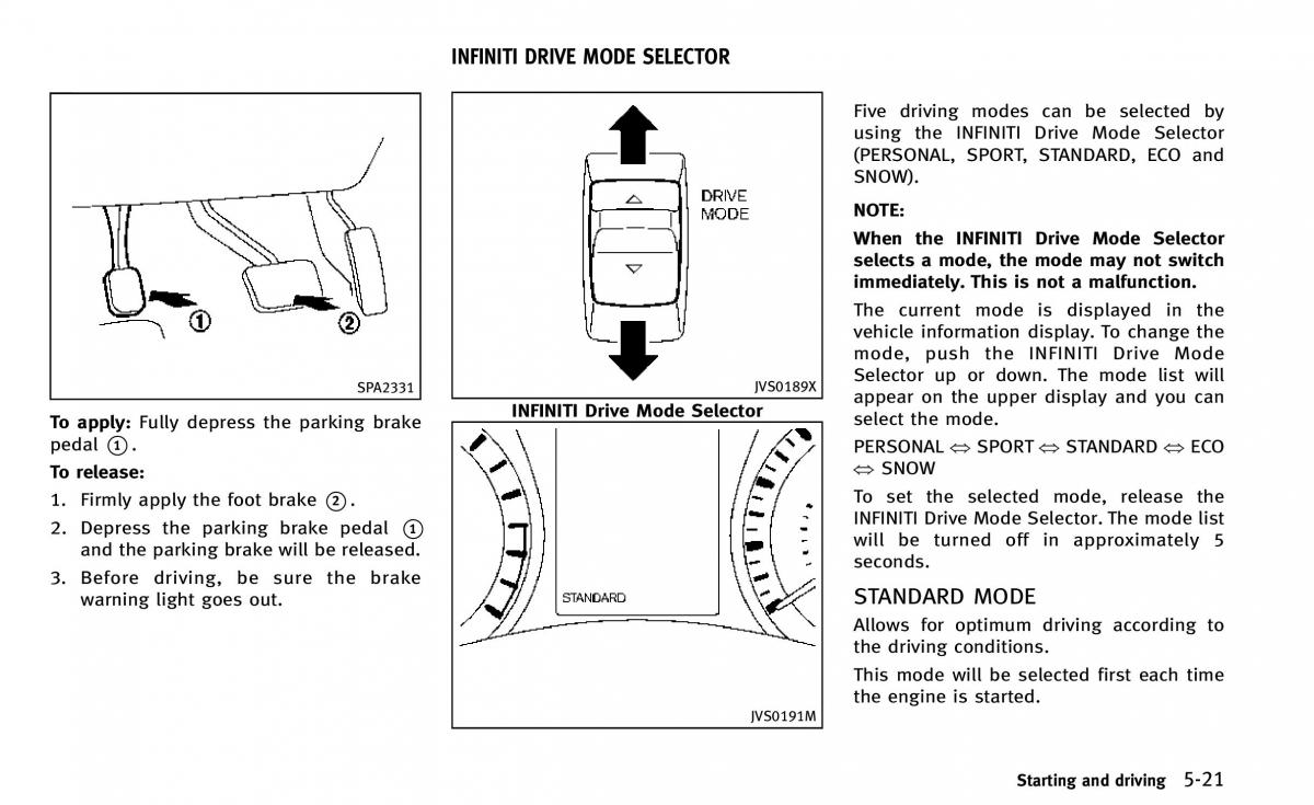 Infiniti Q50 owners manual / page 192