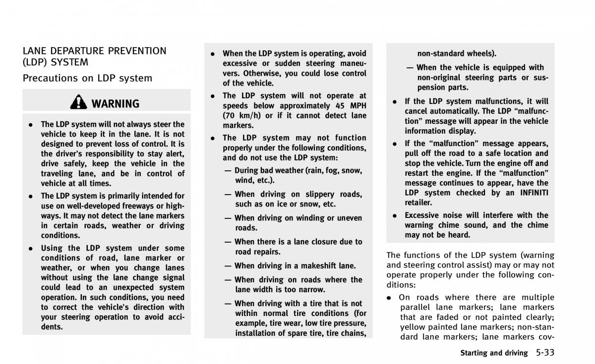 Infiniti Q50 owners manual / page 204