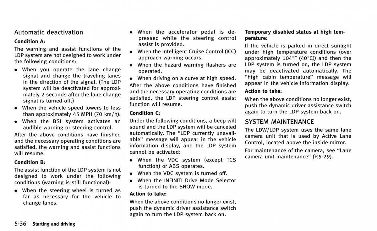 Infiniti Q50 owners manual / page 207