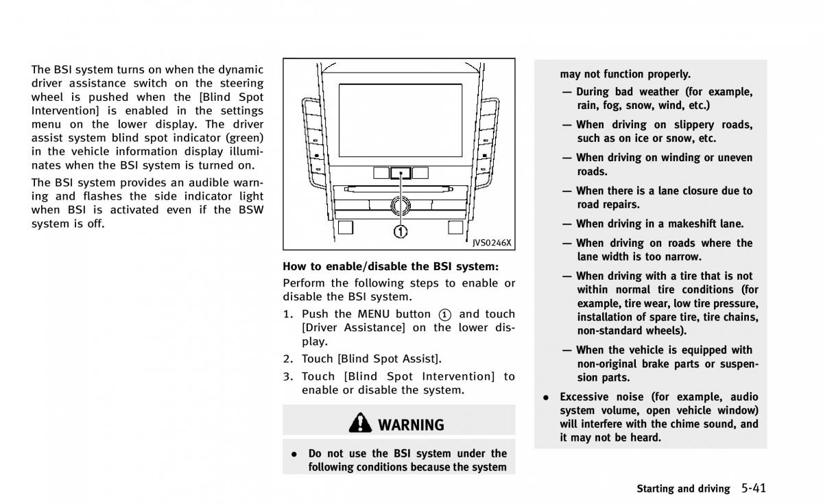 Infiniti Q50 owners manual / page 212