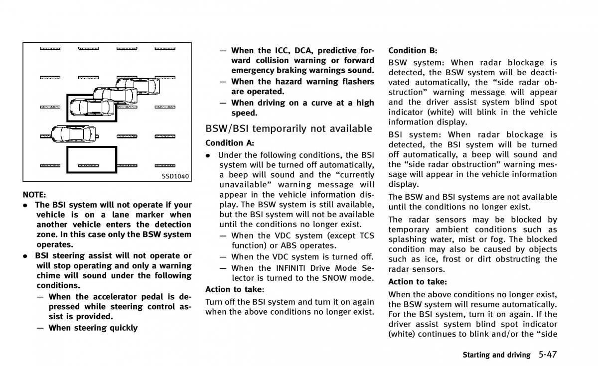 Infiniti Q50 owners manual / page 218