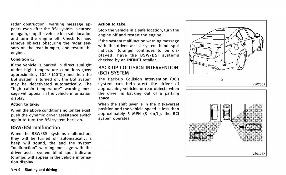 Infiniti Q50 owners manual / page 219