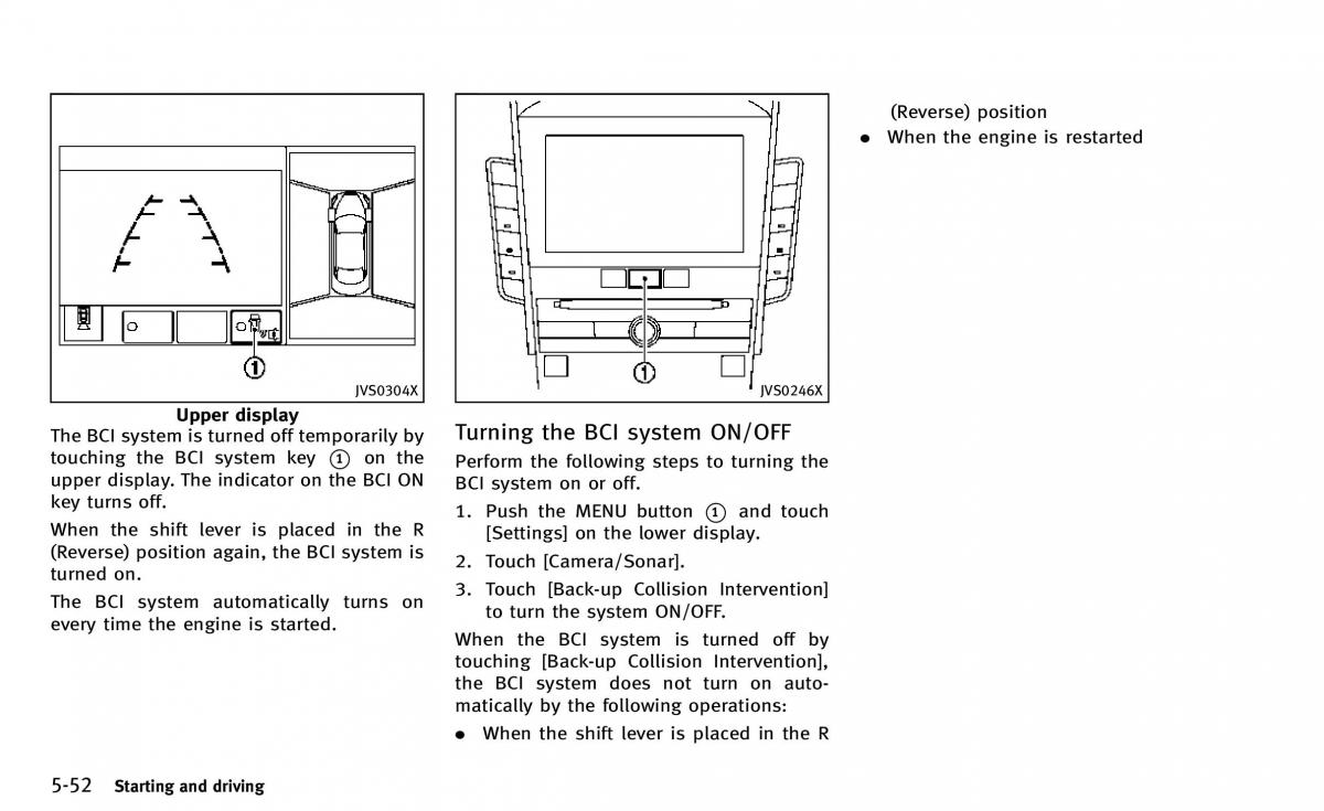 Infiniti Q50 owners manual / page 223