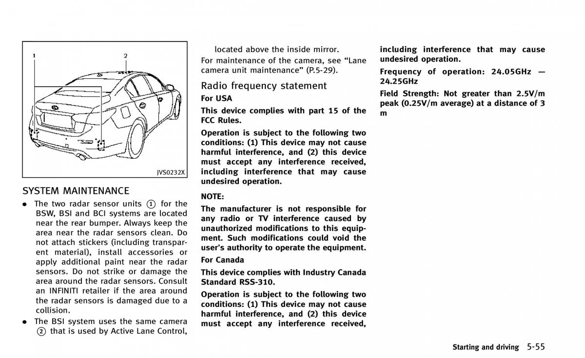 Infiniti Q50 owners manual / page 226