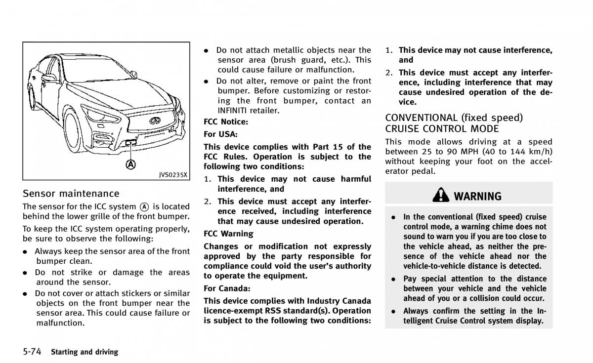 Infiniti Q50 owners manual / page 245