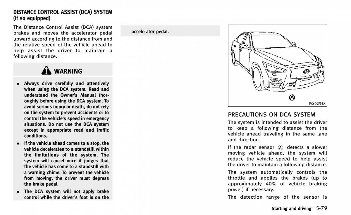 Infiniti Q50 owners manual / page 250