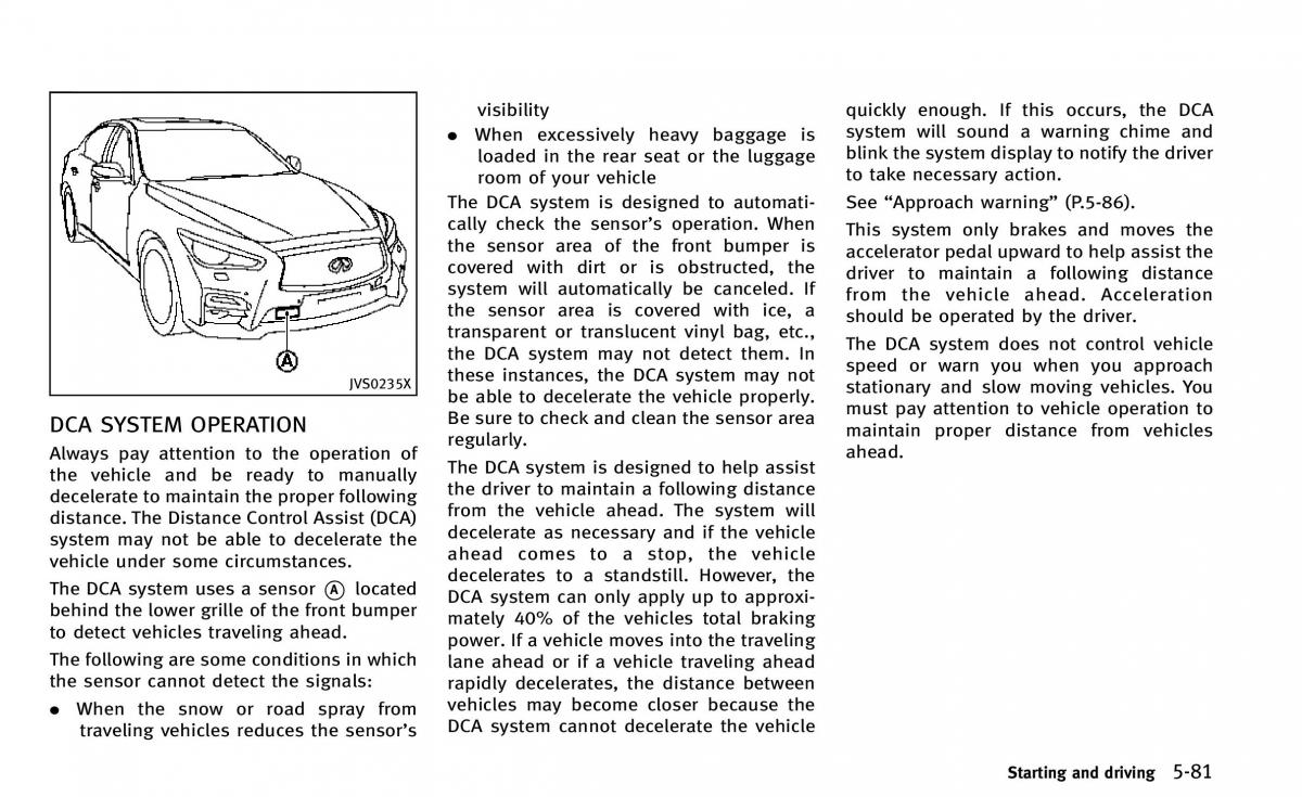 Infiniti Q50 owners manual / page 252