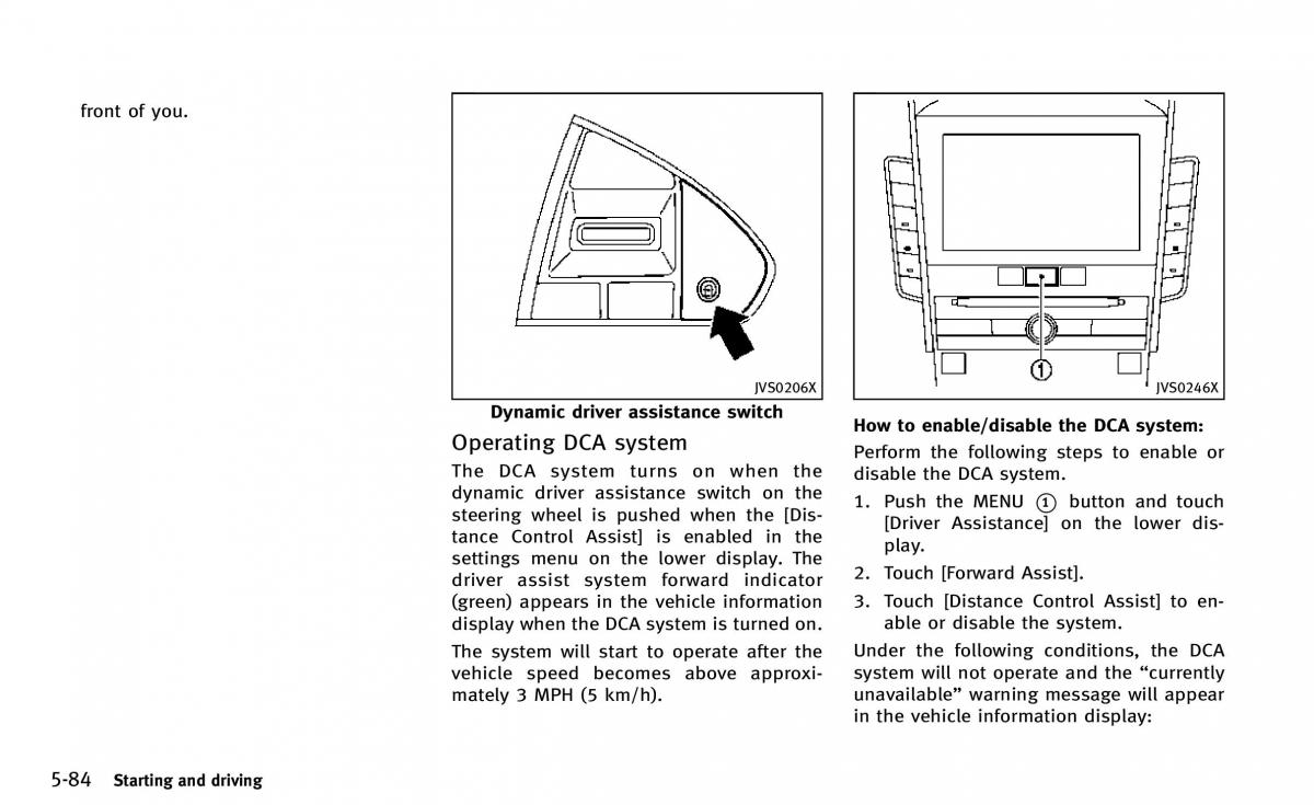 Infiniti Q50 owners manual / page 255