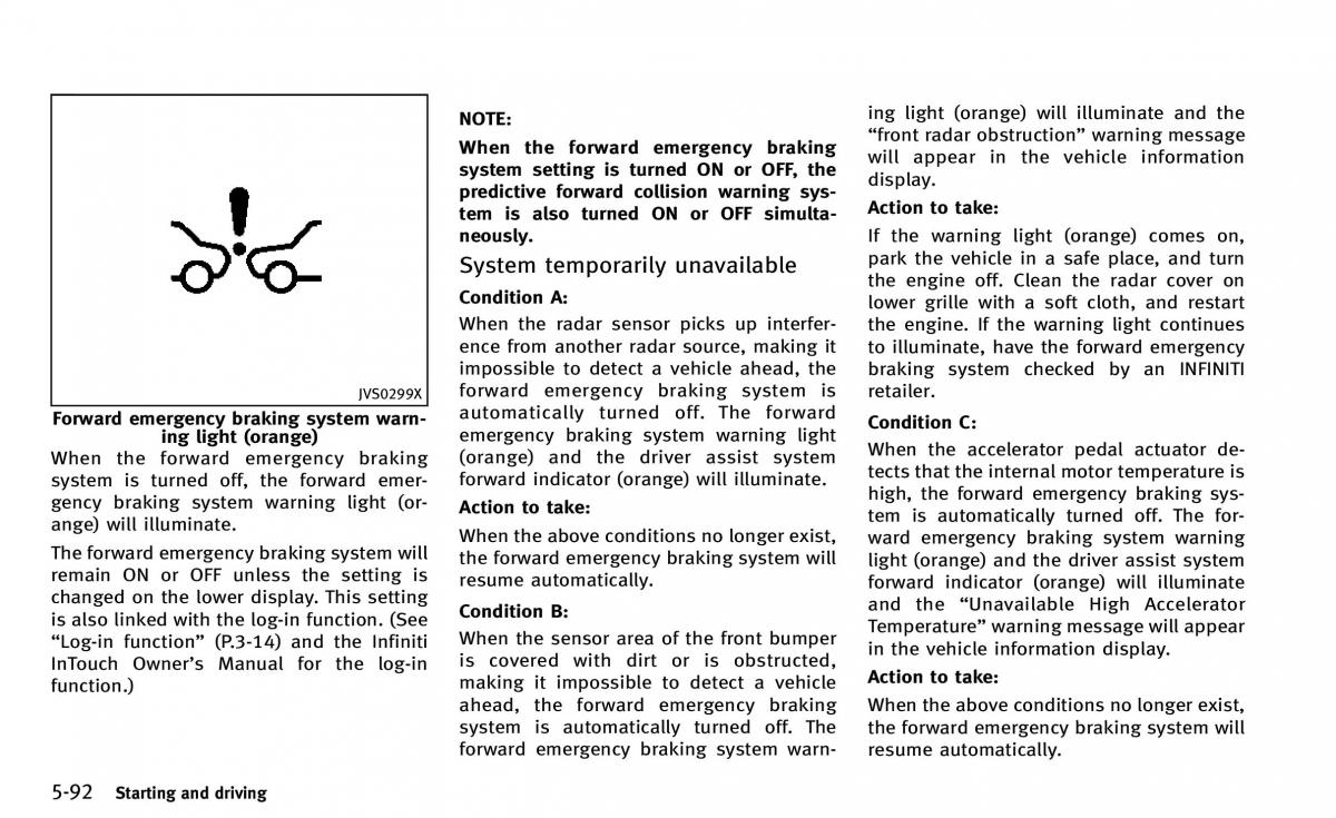 Infiniti Q50 owners manual / page 263