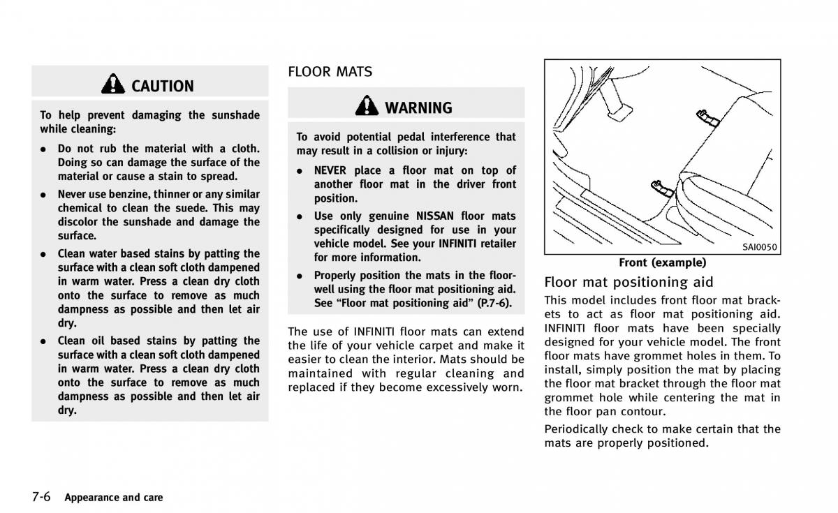 Infiniti Q50 owners manual / page 309