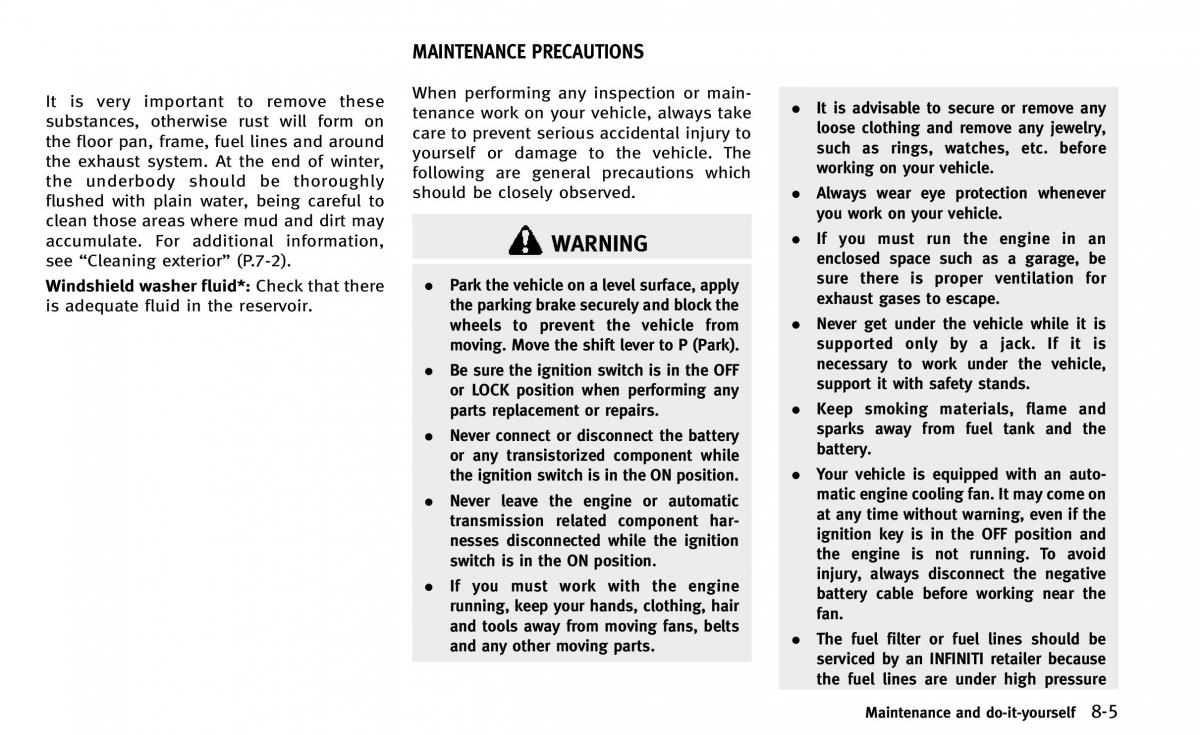 Infiniti Q50 owners manual / page 316