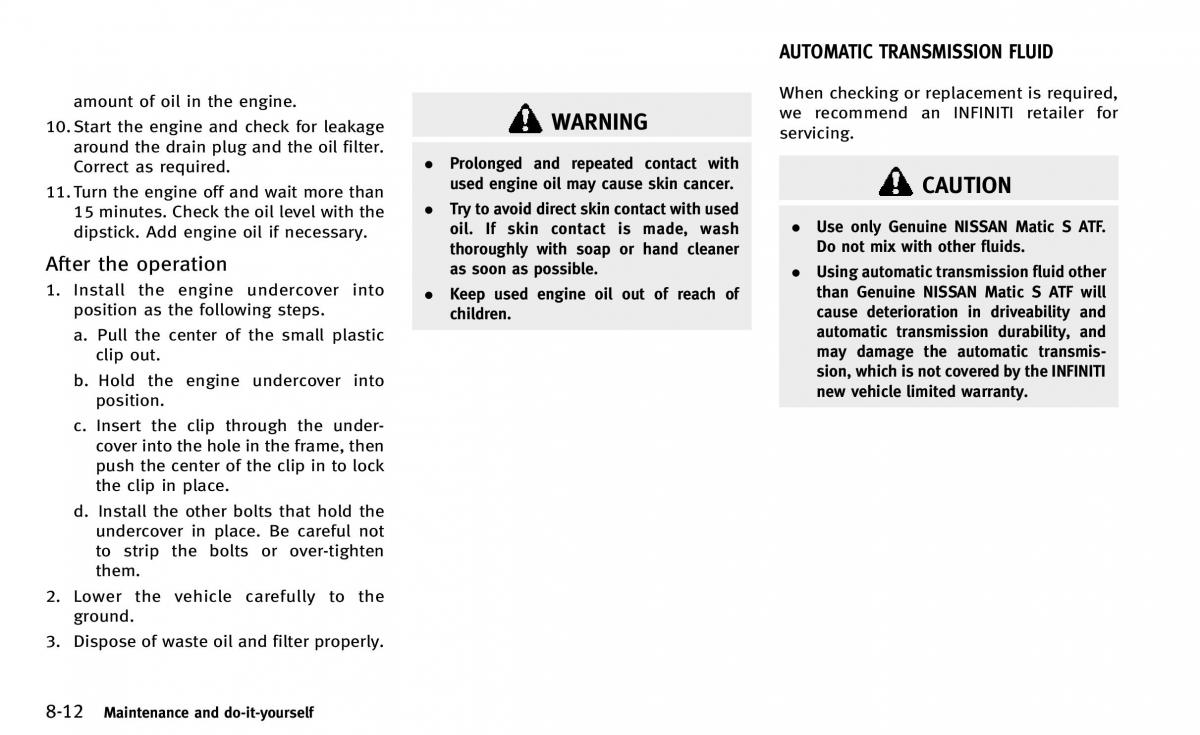 Infiniti Q50 owners manual / page 323