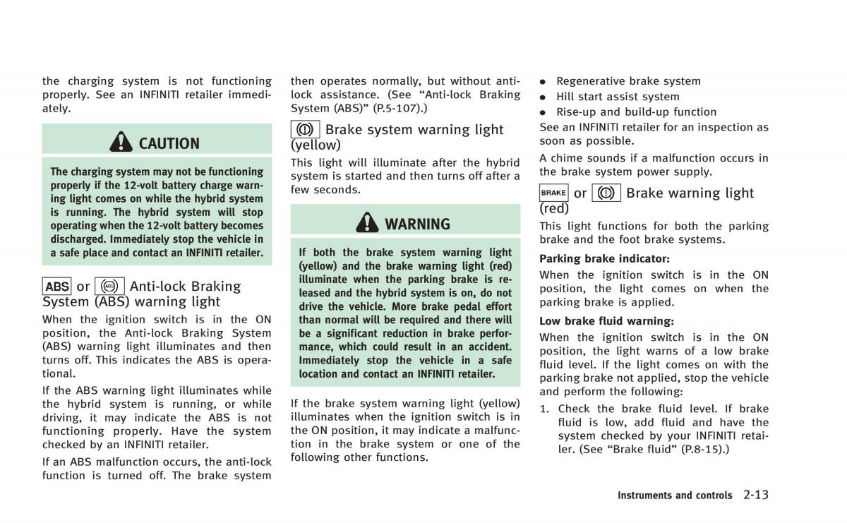 Infiniti Q50 Hybrid owners manual / page 96