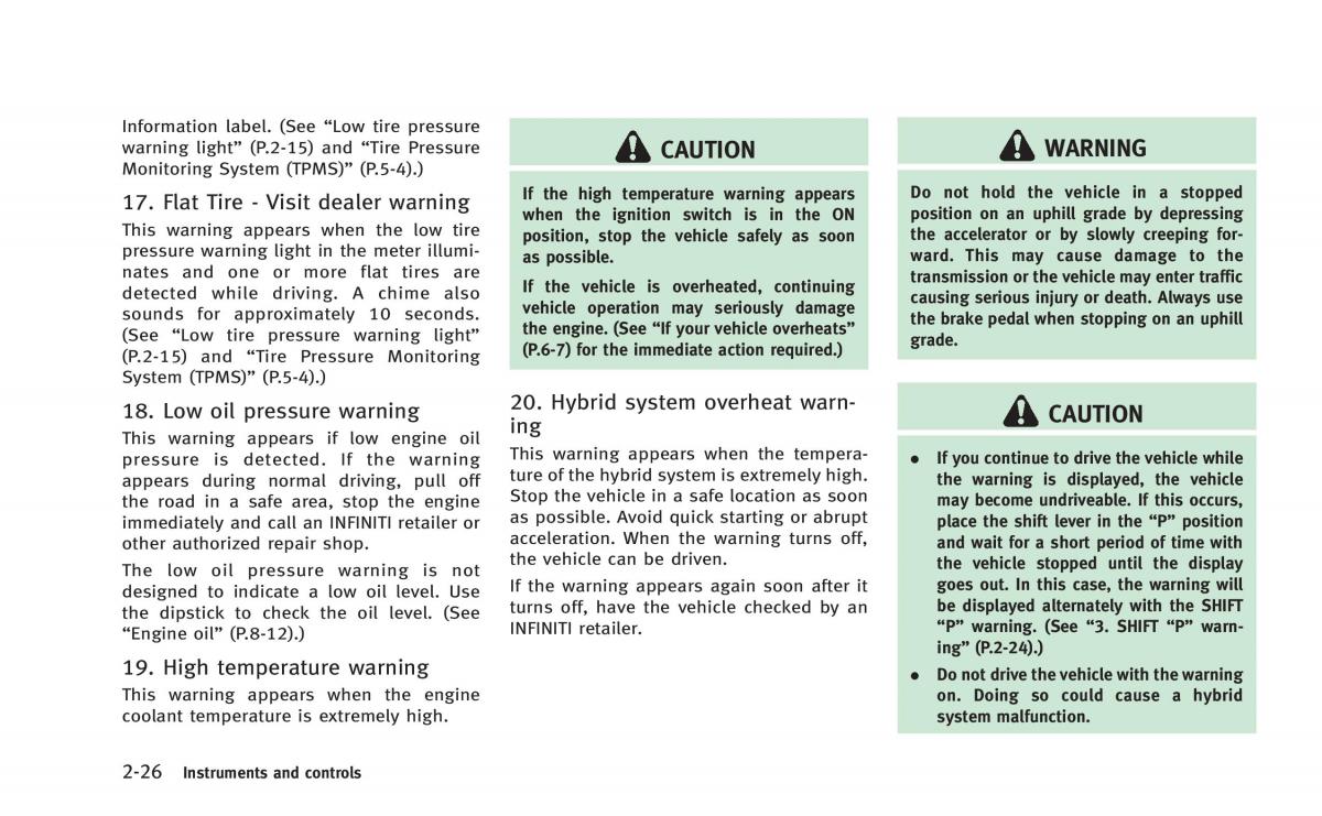 Infiniti Q50 Hybrid owners manual / page 109