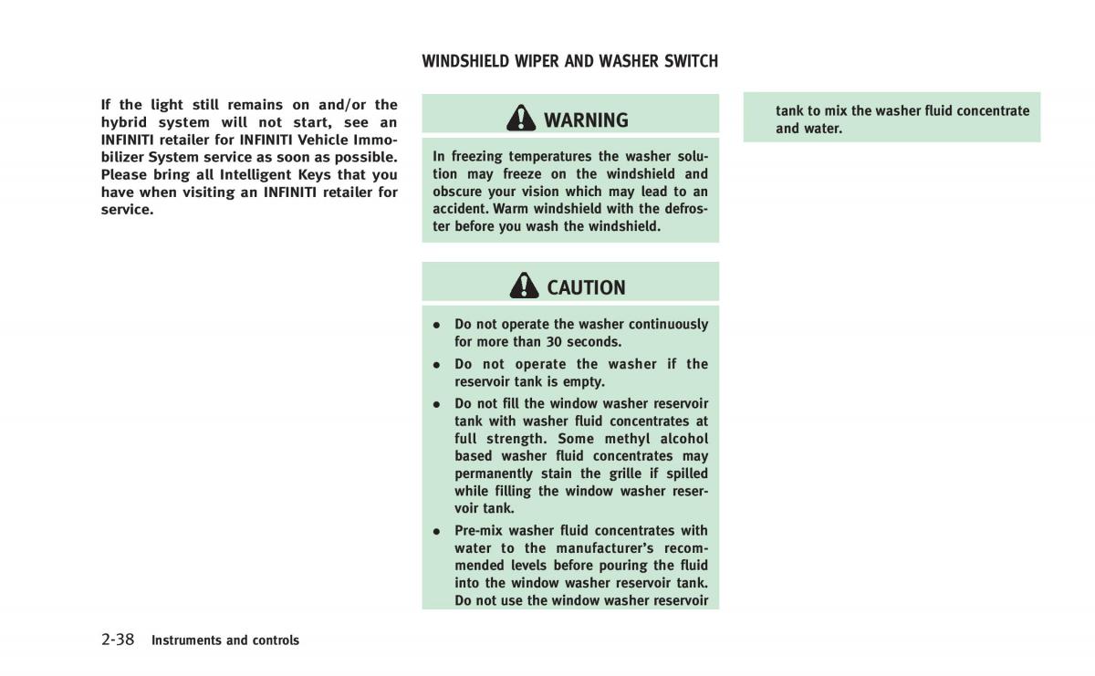 Infiniti Q50 Hybrid owners manual / page 121