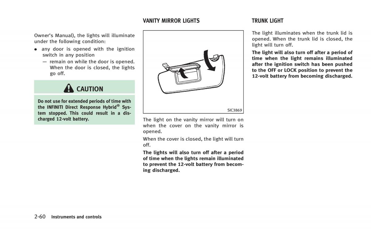 Infiniti Q50 Hybrid owners manual / page 143