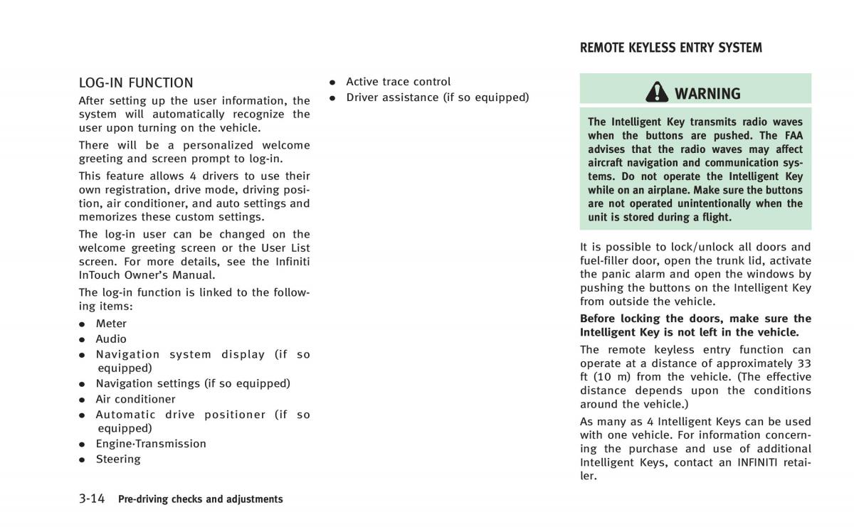 Infiniti Q50 Hybrid owners manual / page 163