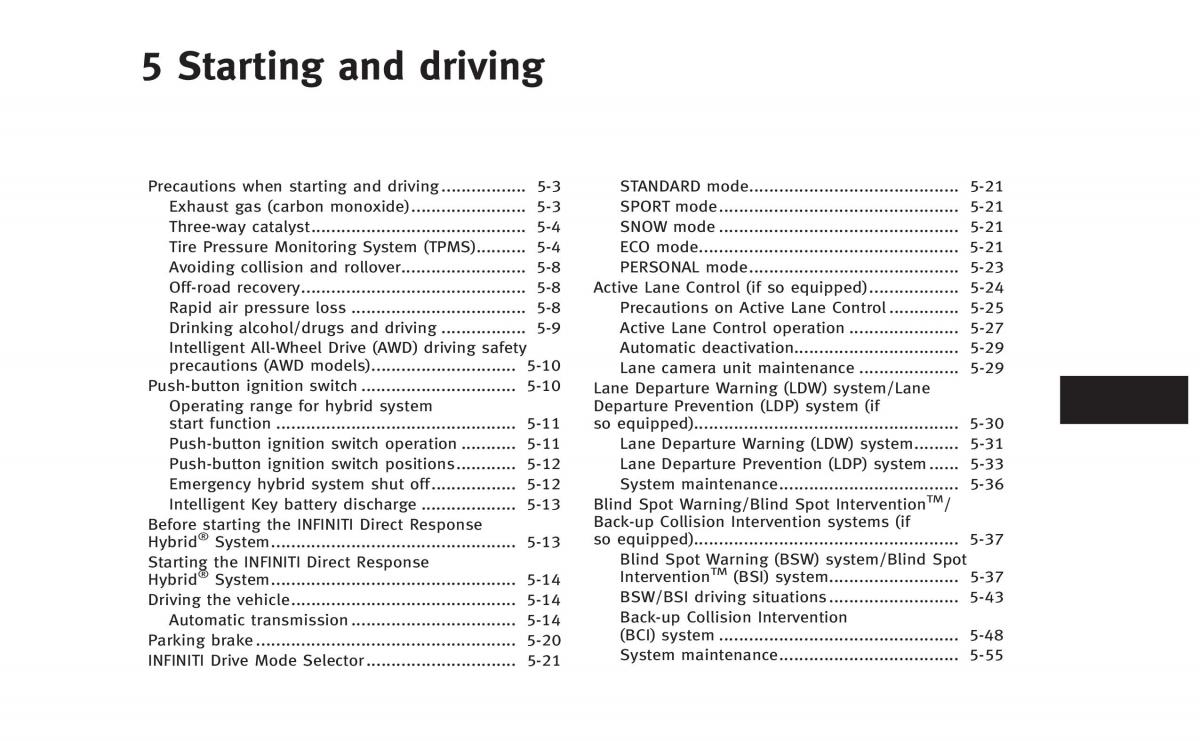 Infiniti Q50 Hybrid owners manual / page 186