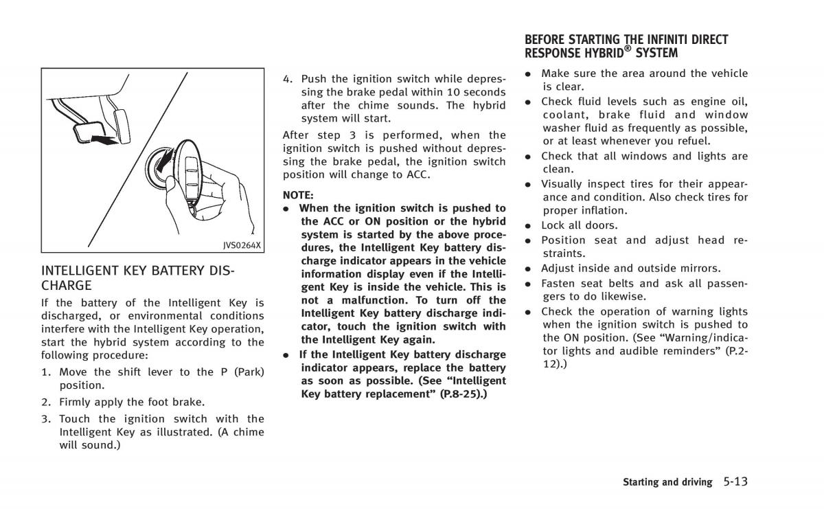 Infiniti Q50 Hybrid owners manual / page 198