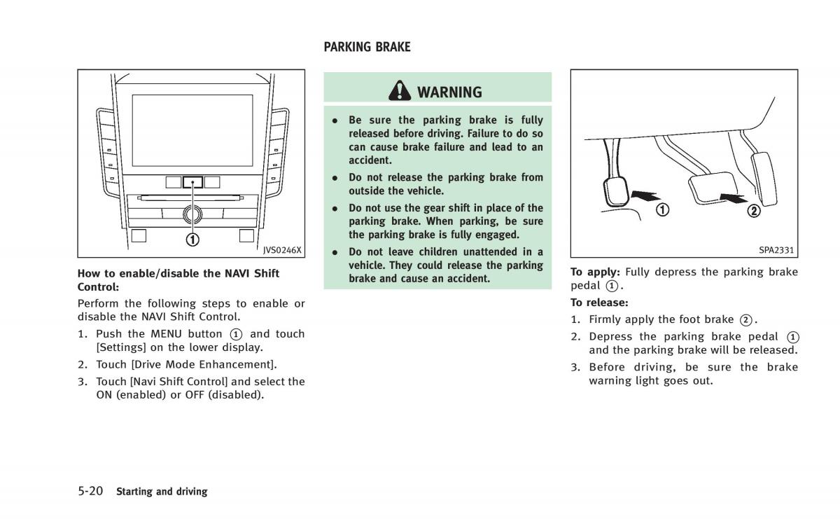 Infiniti Q50 Hybrid owners manual / page 205