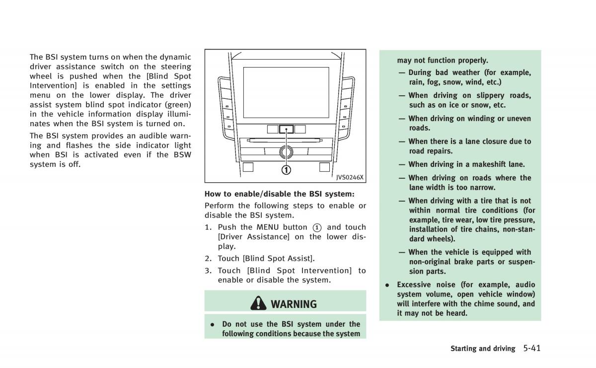 Infiniti Q50 Hybrid owners manual / page 226