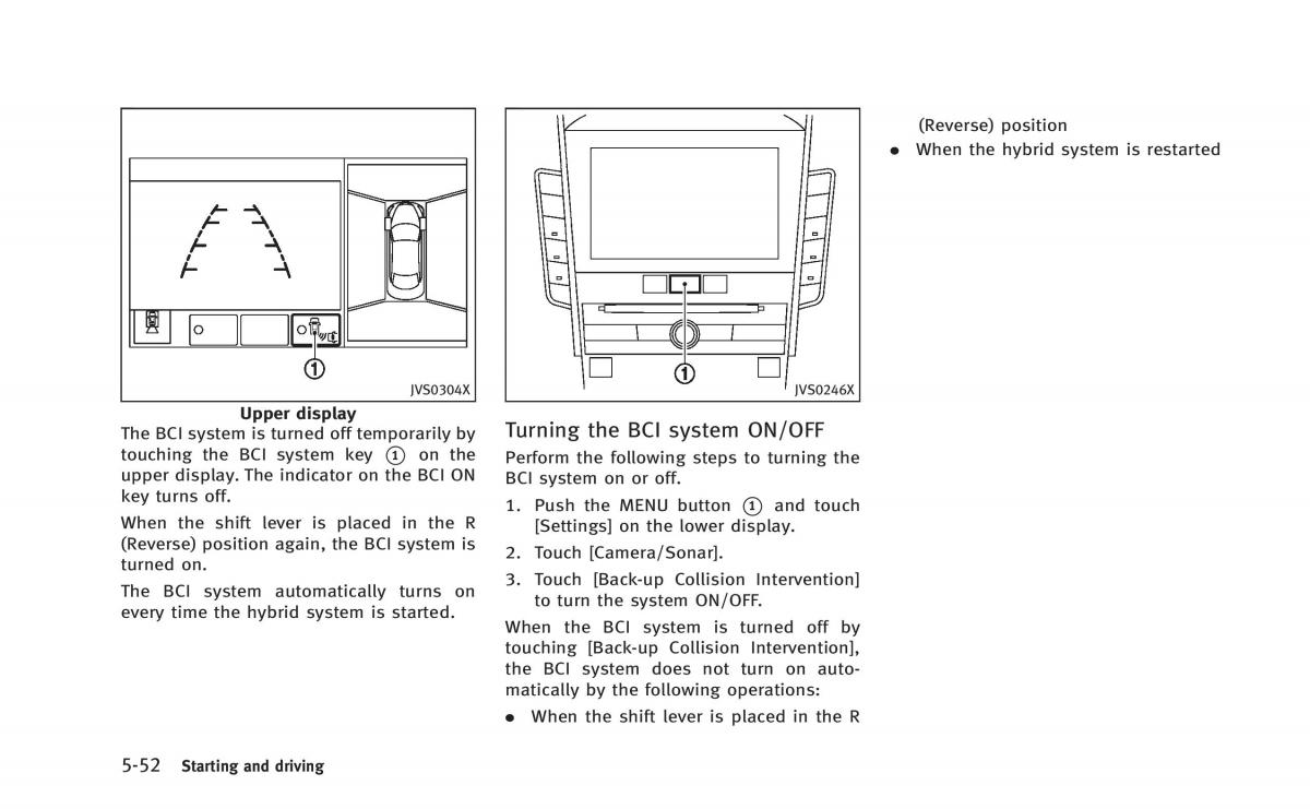 Infiniti Q50 Hybrid owners manual / page 237