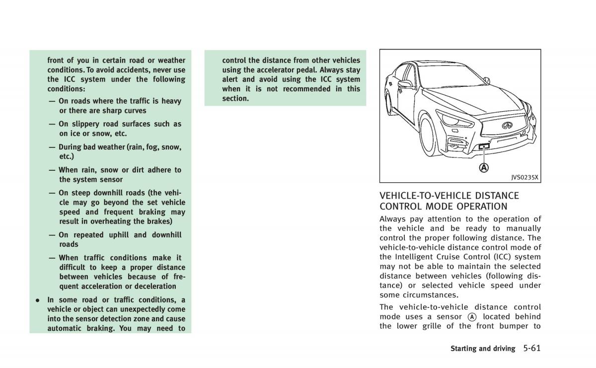 Infiniti Q50 Hybrid owners manual / page 246