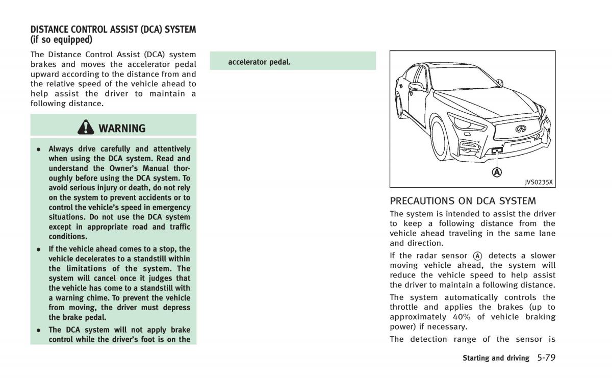 Infiniti Q50 Hybrid owners manual / page 264