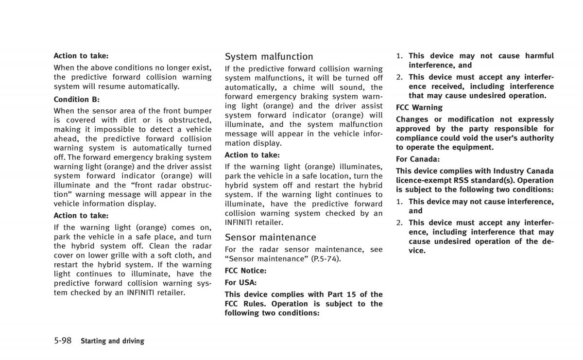 Infiniti Q50 Hybrid owners manual / page 283