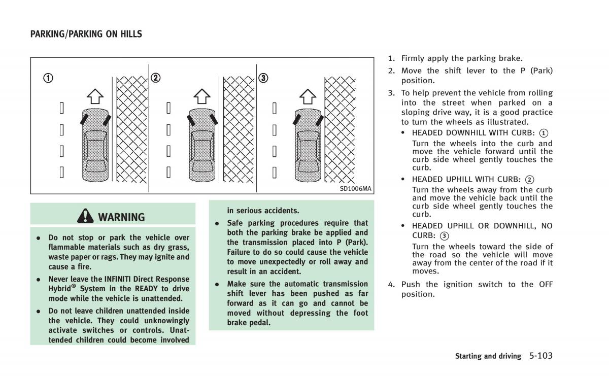 Infiniti Q50 Hybrid owners manual / page 288