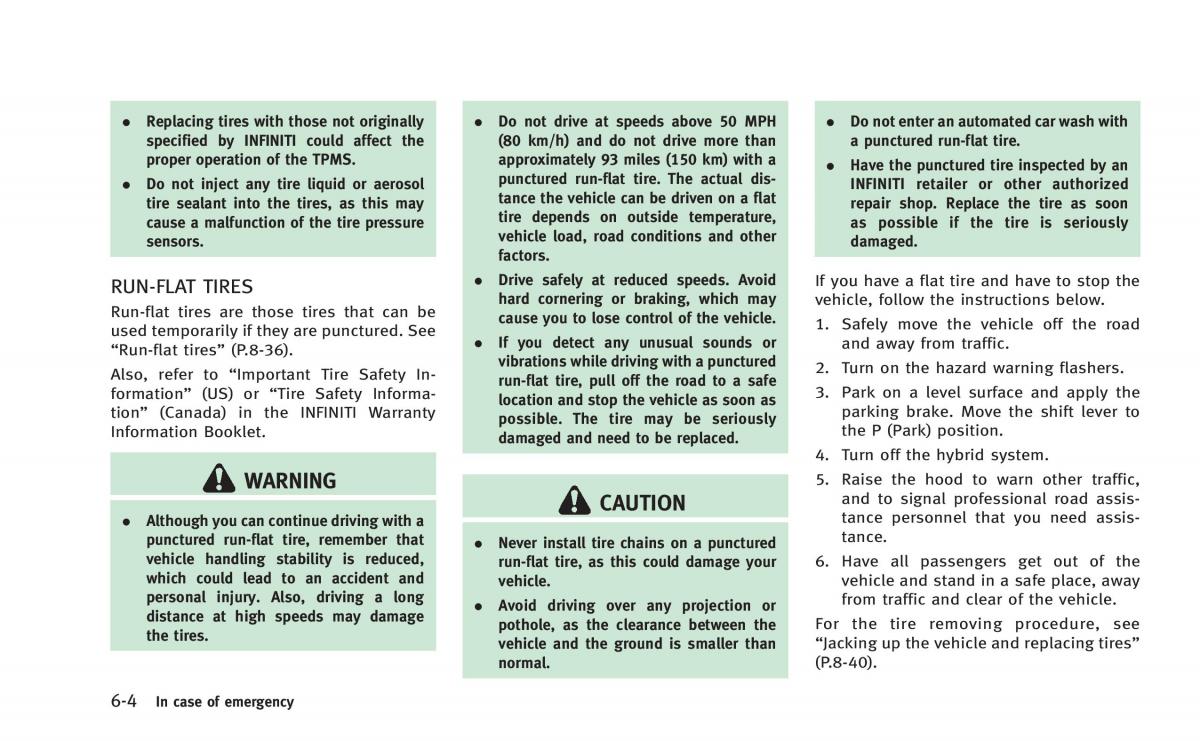 Infiniti Q50 Hybrid owners manual / page 305