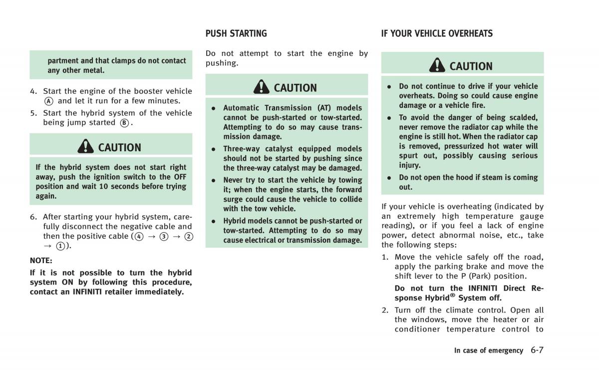 Infiniti Q50 Hybrid owners manual / page 308