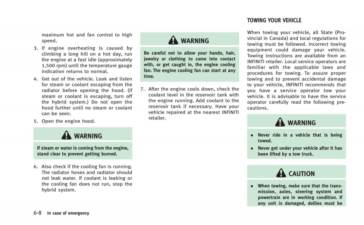 Infiniti Q50 Hybrid owners manual / page 309