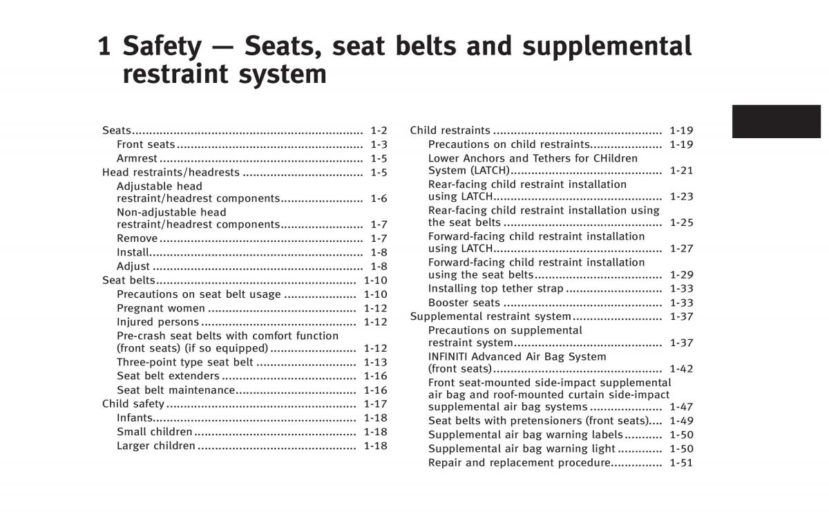 Infiniti Q50 Hybrid owners manual / page 32