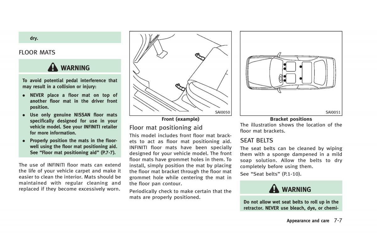 Infiniti Q50 Hybrid owners manual / page 320