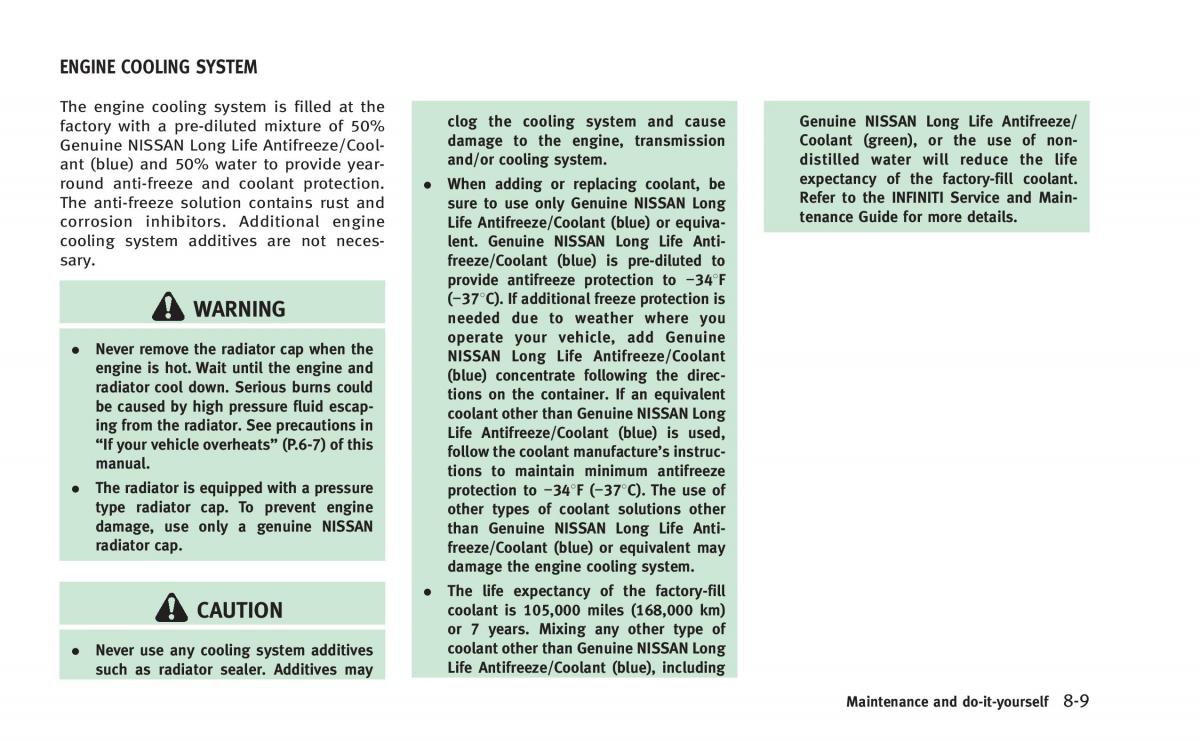 Infiniti Q50 Hybrid owners manual / page 332