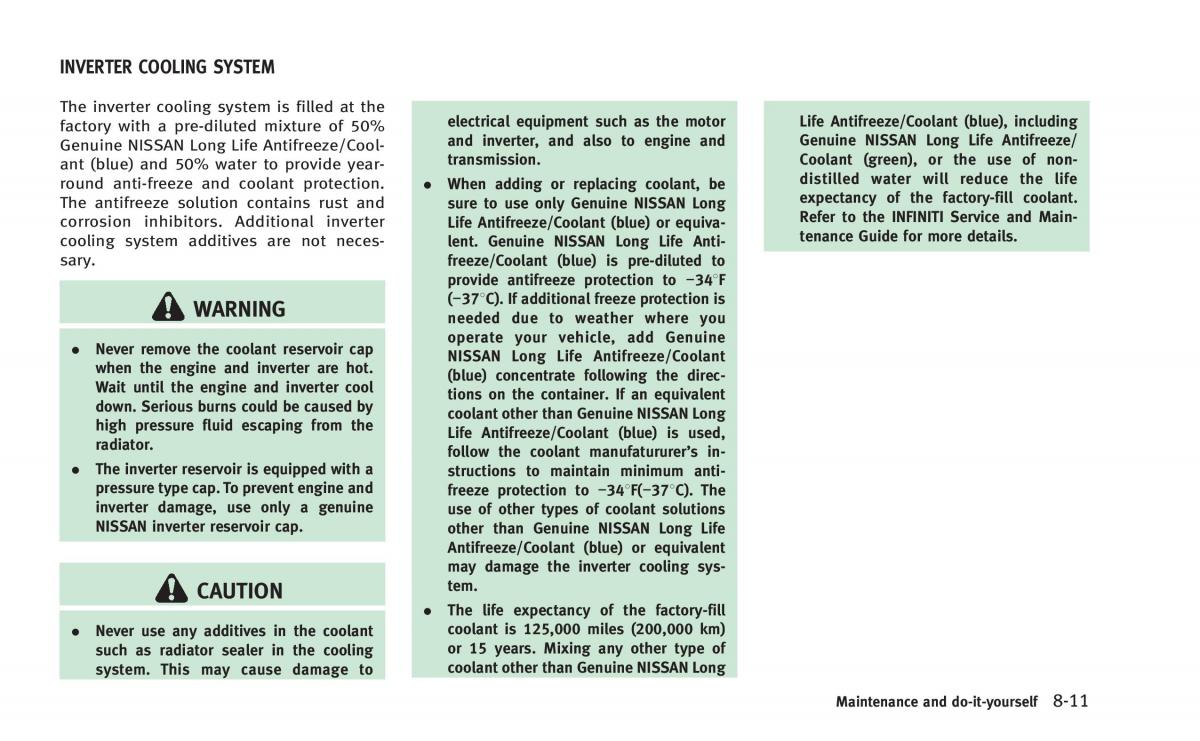 Infiniti Q50 Hybrid owners manual / page 334