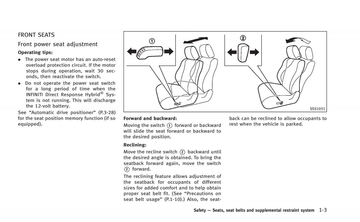 Infiniti Q50 Hybrid owners manual / page 34