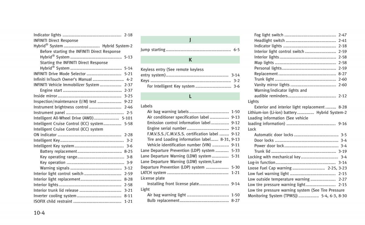 Infiniti Q50 Hybrid owners manual / page 395