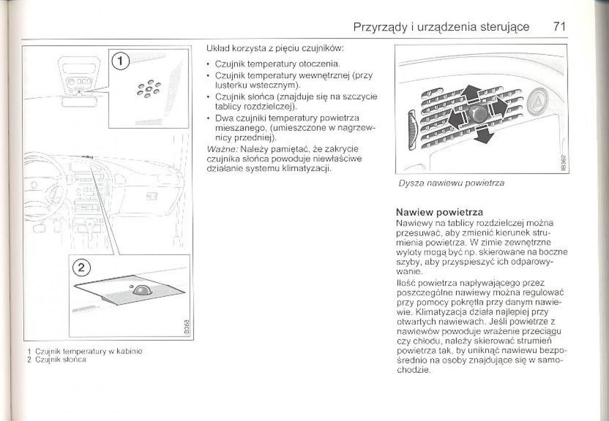 Saab 9 5 I 1 YS3E instrukcja obslugi / page 70